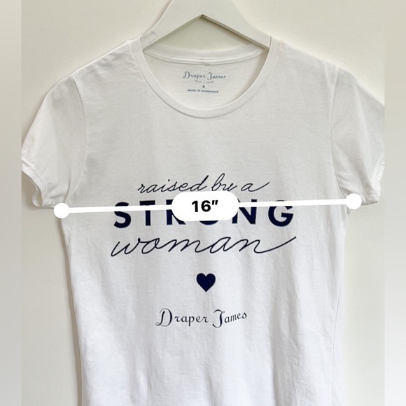 Draper James T Shirt Raised By A Strong Woman Tee White with Blue Size Small‎ - Picture 4 of 7